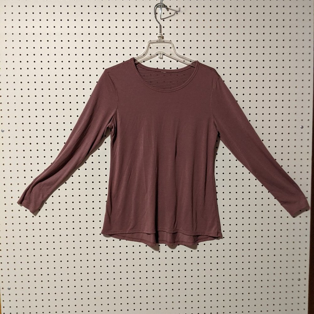 Long Sleeve Knit Top Mauve L/ XL
